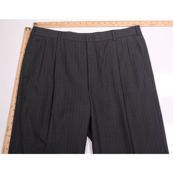 Brooks Brothers Golden Fleece Hand Tailored Gray Pinstripe Wool Pants 36x31 - Picture 4 of 7